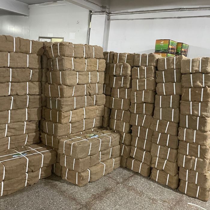 Finished tea prepared for storage and export