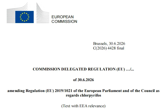 EU Officially Lists Chlorpyrifos in POPs Regulations